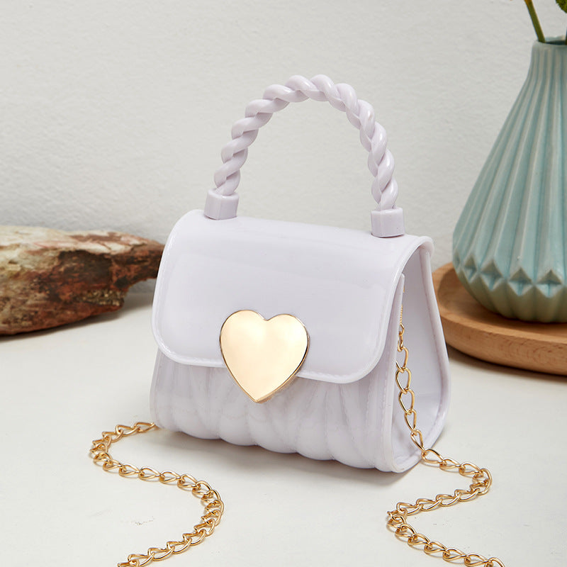 Mini sac messager tendance couleur unie avec cadenas pour femme 