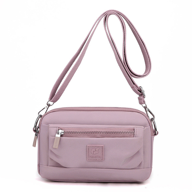 Sacs à bandoulière en nylon imperméables pour femmes, décontractés, couleur unie, fermeture éclair 