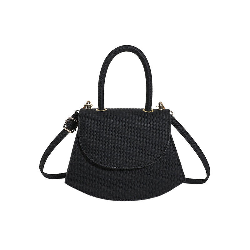 Sac à bandoulière incurvé de couleur unie pour femme 