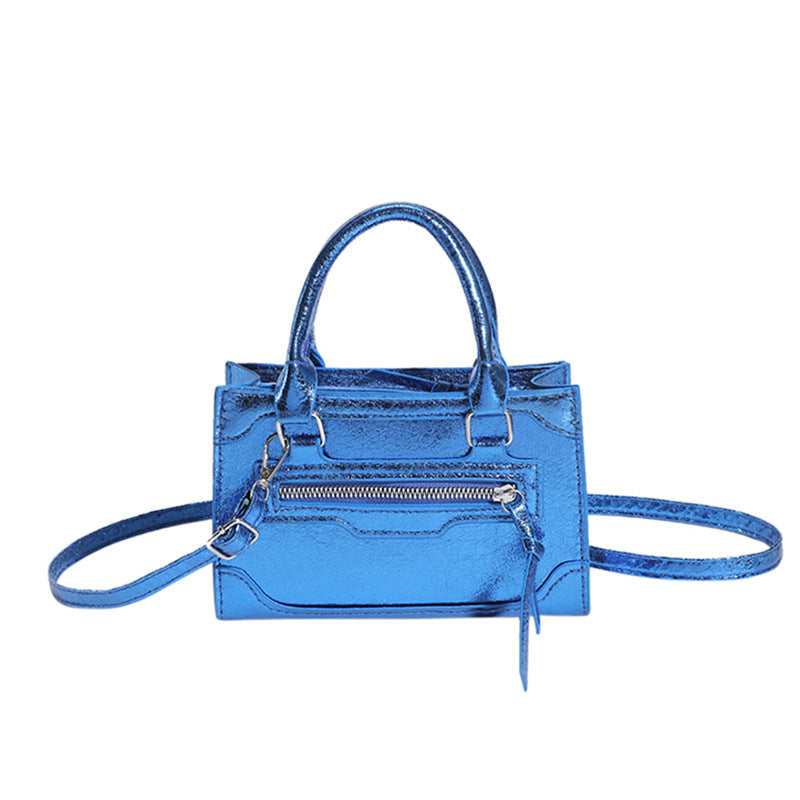 Women Fashionable Simple Solid Color Zipper Square Crossbody Bag