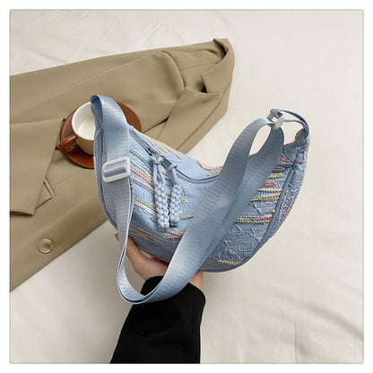 Women Casual Fashion Nylon Zipper Crossbody Chest Bag