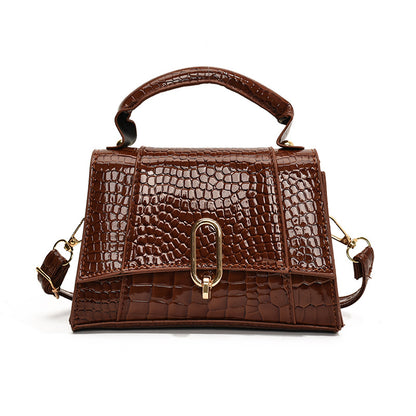Fashion Solid Color Stone Pattern Shoulder Bag
