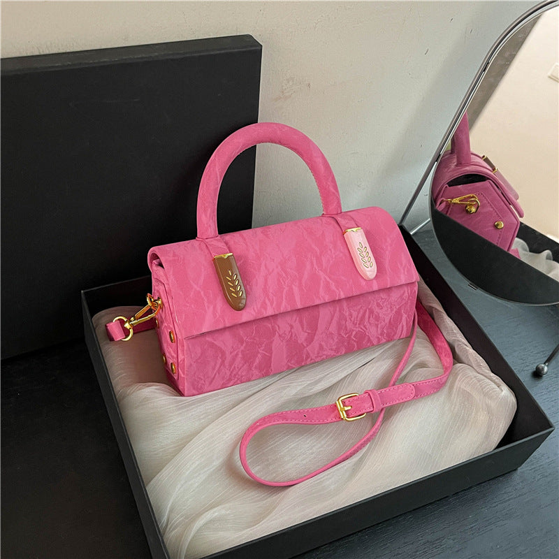 Women Fashion Casual Solid Color Pu Rectangular Shoulder Bag