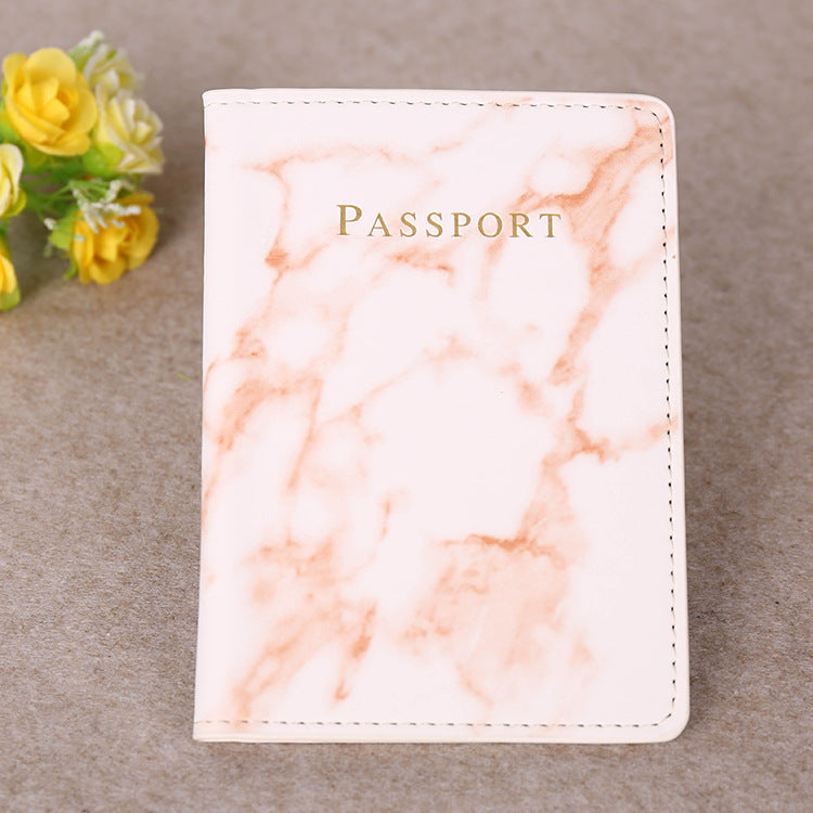 Fashion Passport Cover PU Marble Style Travel ID Credit Card Passport Holder Purse Bag