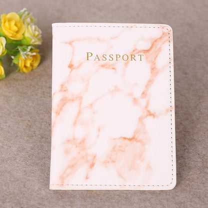 Fashion Passport Cover PU Marble Style Travel ID Credit Card Passport Holder Purse Bag