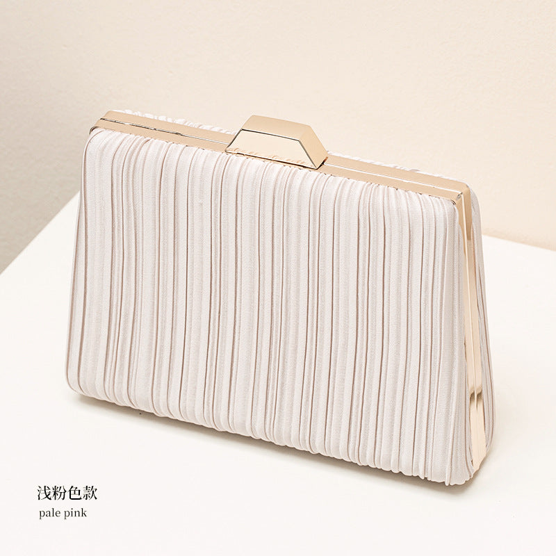 Sac de soirée carré plissé à chaîne pour femme 