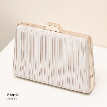 Sac de soirée carré plissé à chaîne pour femme 
