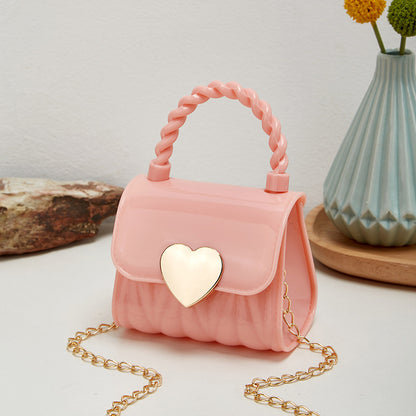 Mini sac messager tendance couleur unie avec cadenas pour femme 