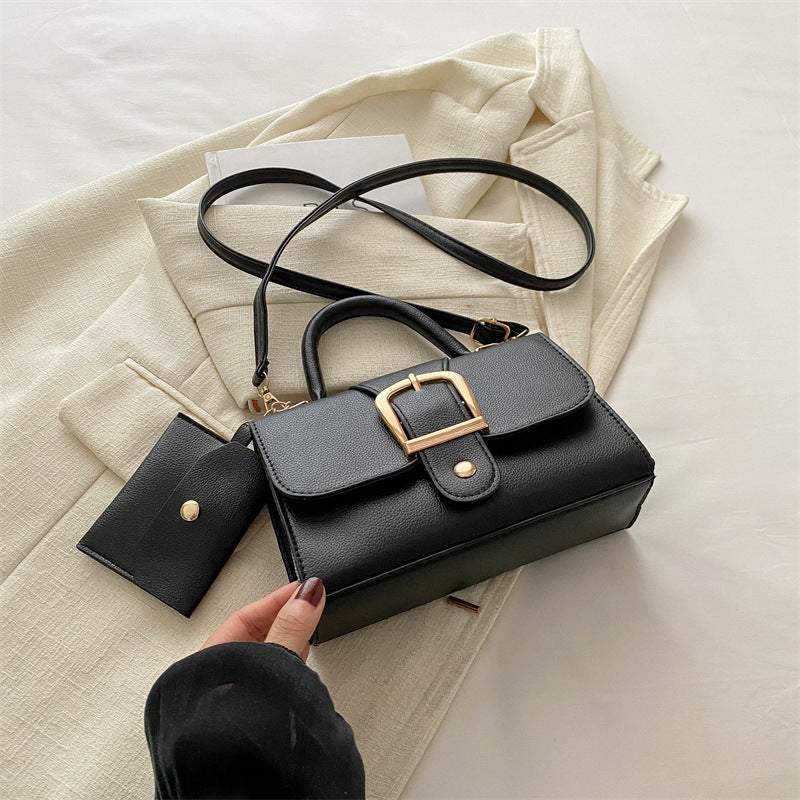 Fashion Solid Color Flip Square Shoulder Bag