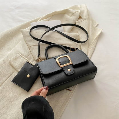 Fashion Solid Color Flip Square Shoulder Bag
