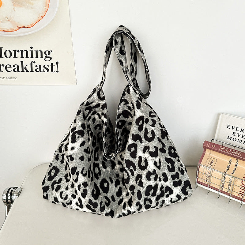 Women Casual Large-Capacity Small Tiny Flower Printed Canvas Tote Bag