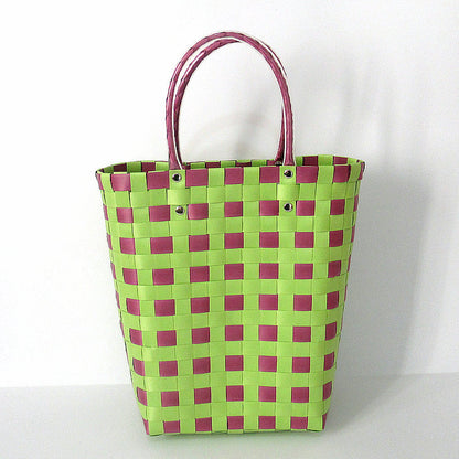 Sac fourre-tout décontracté tissé à carreaux pour femme, grande capacité 