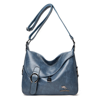 Sac à bandoulière en cuir PU souple vintage simple pour femme 