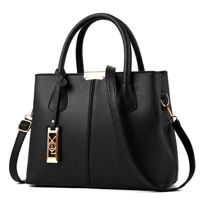 Women Fashionable Large Capacity Square PU Handle Shoulder Bag