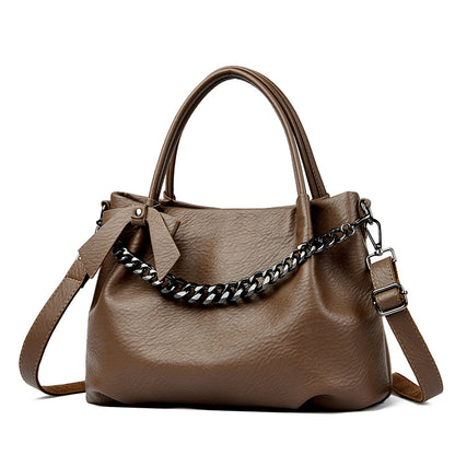 Autumn And Winter Women Casual Solid Color Large Capacity Chain Handbag