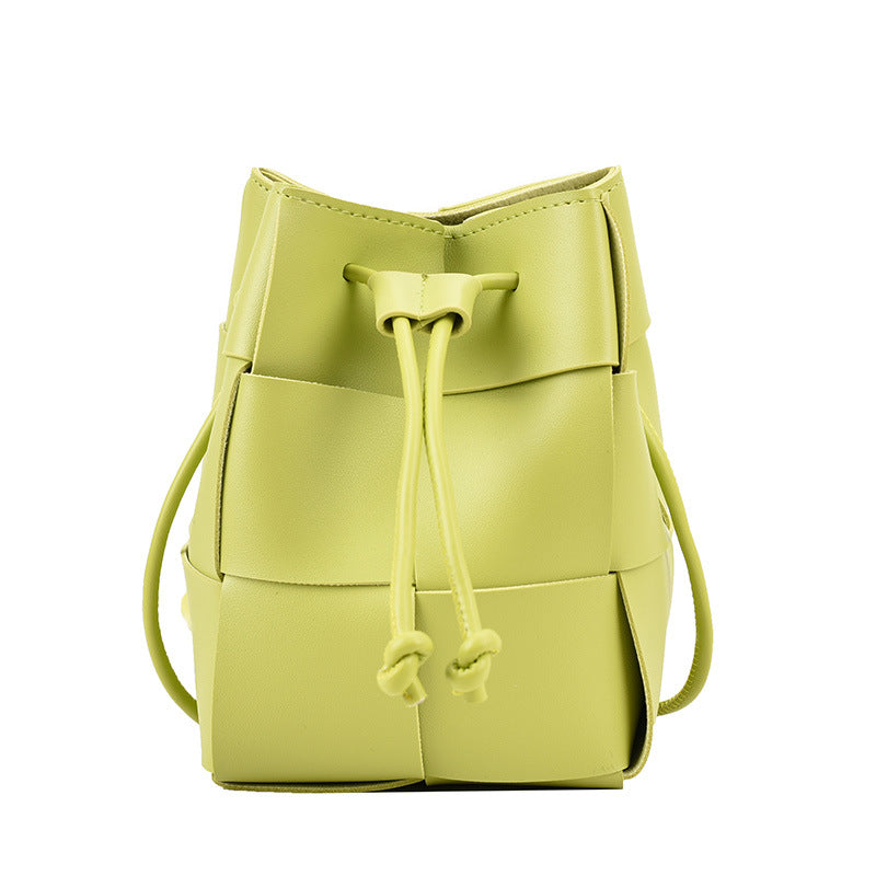 Sac seau à bandoulière avec cordon de serrage pour femme, couleur unie, mode printemps-été 