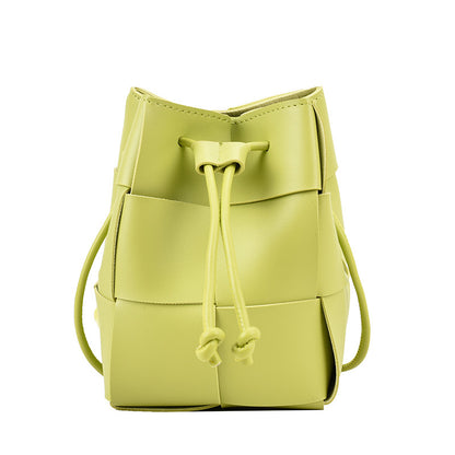 Sac seau à bandoulière avec cordon de serrage pour femme, couleur unie, mode printemps-été 