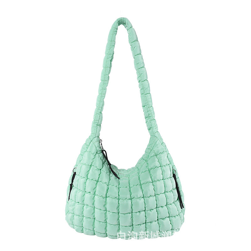Sac à bandoulière plissé nuage de grande capacité pour femme, couleur unie, tendance 