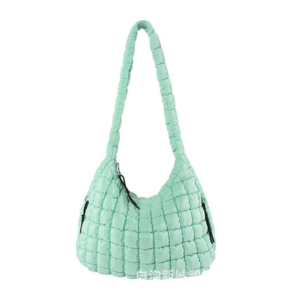 Sac à bandoulière plissé nuage de grande capacité pour femme, couleur unie, tendance 