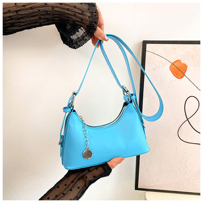 Women Fashion Candy Color Zipper Shoulder Bag