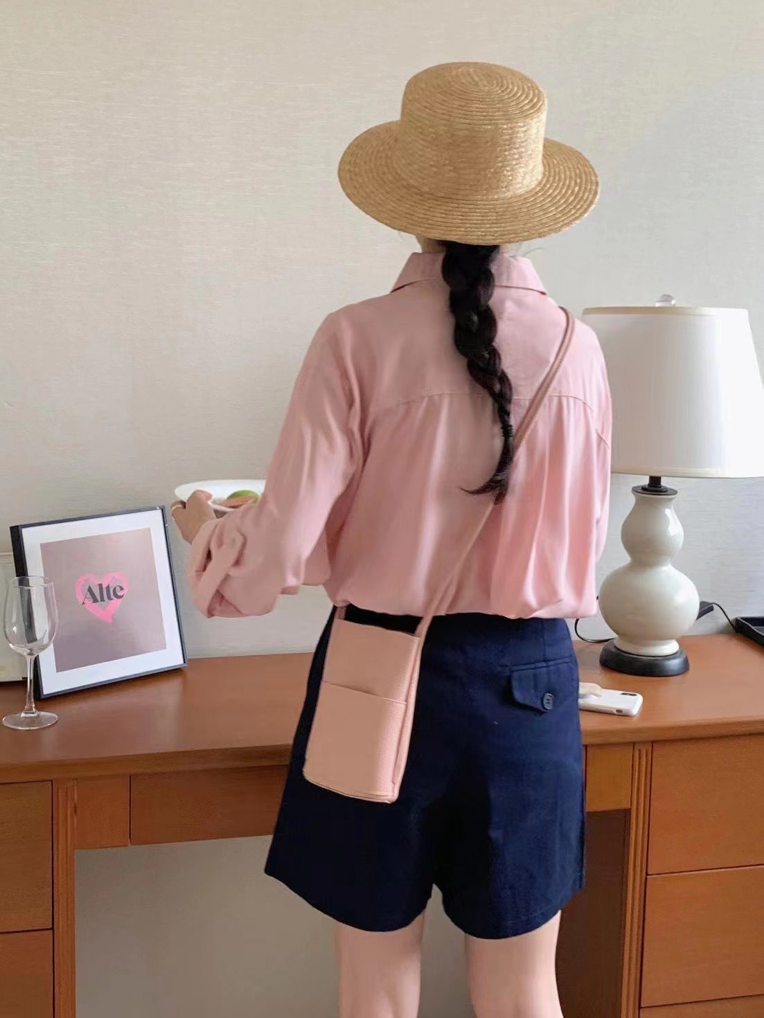 Sac à bandoulière vertical simple en PU pour femme