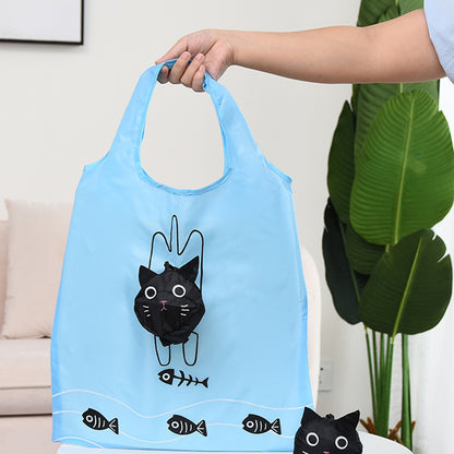 Sac de courses pliable et écologique, sac de rangement réutilisable avec dessin animé 