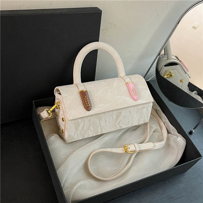 Women Fashion Casual Solid Color Pu Rectangular Shoulder Bag