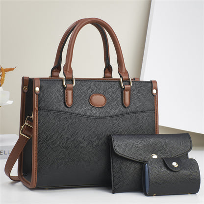 Women Fashion Casual Large-Capacity Handbag Three-Piece Set