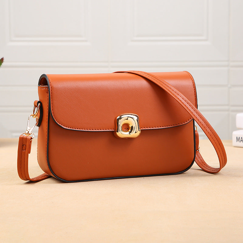 Women Fashionable Simple Square Flap PU Crossbody Bag