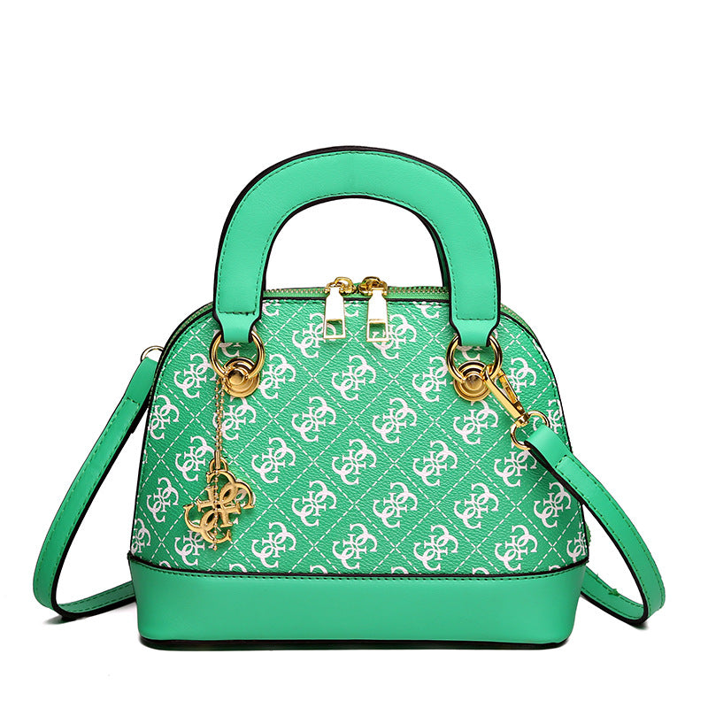 Women Fashionable Solid Color Zipper Metal Pendant Large Capacity Shoulder Crossbody Bag