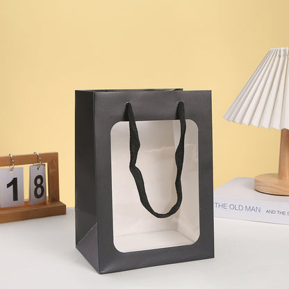 Sac d'emballage cadeau transparent en marbre avec fenêtre 