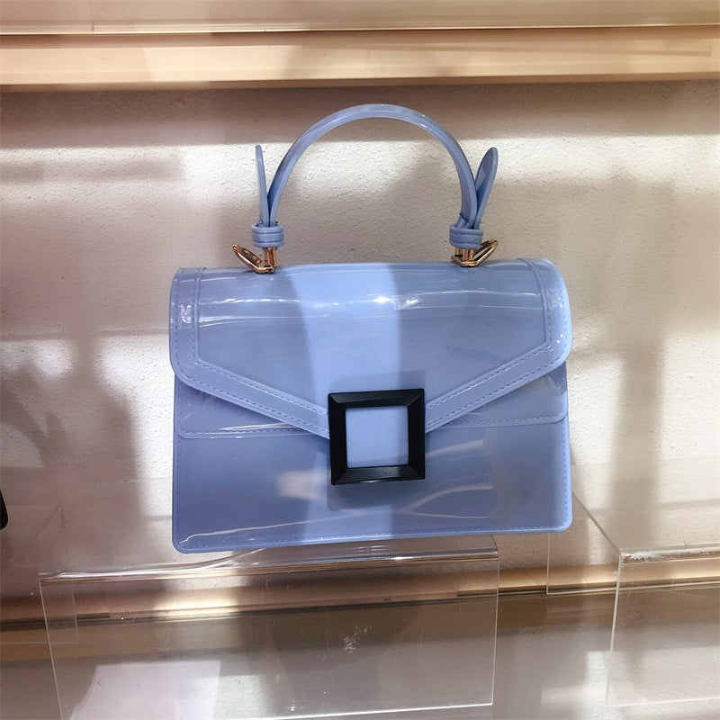 Jelly Bag Transparent PVC Women Gradient Color Small Square Bag