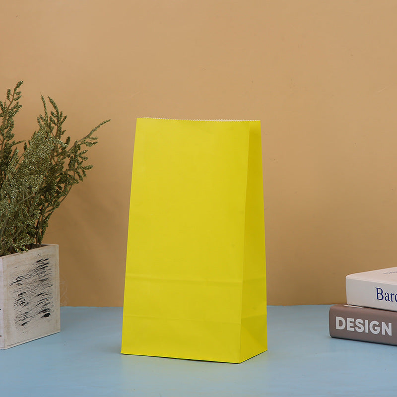 Sacs d'emballage créatifs en papier kraft de couleur unie pour fêtes 