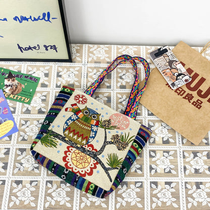 Sac à main mignon de style ethnique rétro de dessin animé 