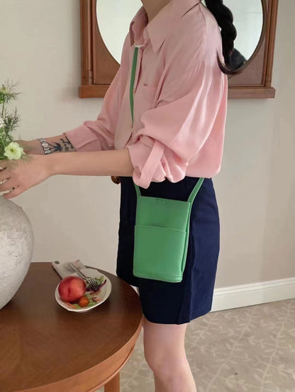 Sac à bandoulière vertical simple en PU pour femme