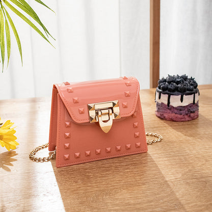 Women Fashion Rivet Chain Messenger Mini Bag