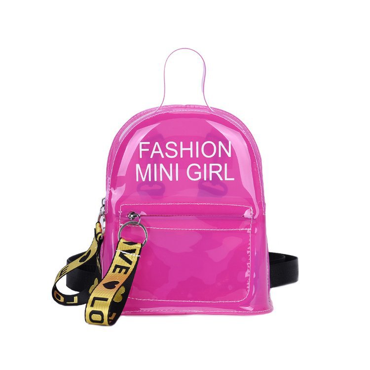 Women Fashion Jelly Letter Clear PVC Backpack