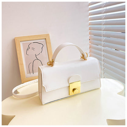 Sac à bandoulière à rabat en PU de couleur unie pour femme