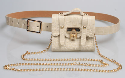 Women Fashion Waist Bag Belt Metal Chain Vintage Belt Bag
