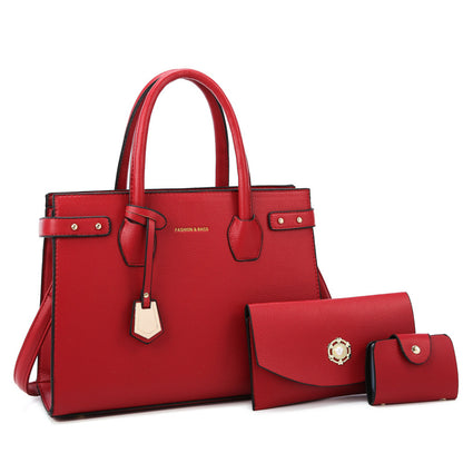 Women Fashion Casual Simple Solid Color 3-Piece Set Handbags