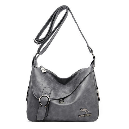 Sac à bandoulière en cuir PU souple vintage simple pour femme 