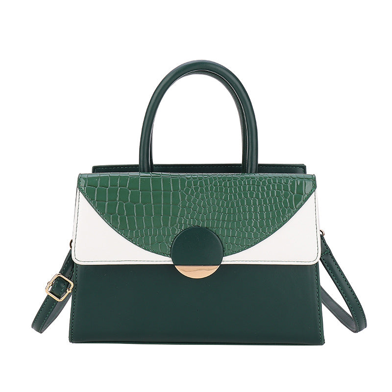 Sac à bandoulière carré à rabat et à blocs de couleurs pour femme 