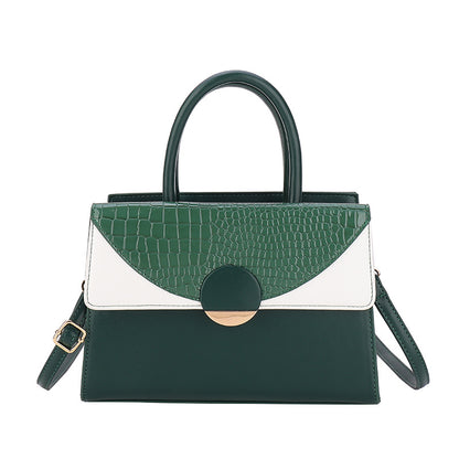 Sac à bandoulière carré à rabat et à blocs de couleurs pour femme 