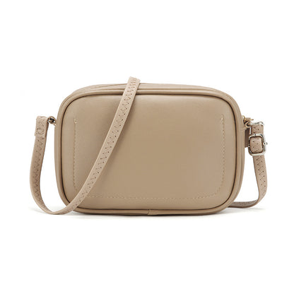 Sac à bandoulière en PU de couleur unie pour femme, style décontracté et basique, avec fermeture éclair 