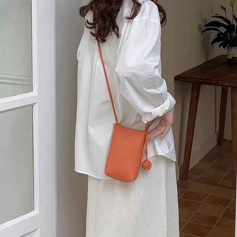 Mini sac à bandoulière simple de couleur unie 