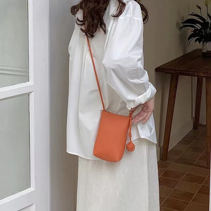 Mini sac à bandoulière simple de couleur unie 