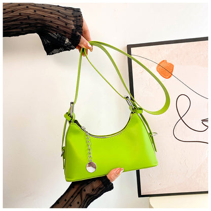 Women Fashion Candy Color Zipper Shoulder Bag