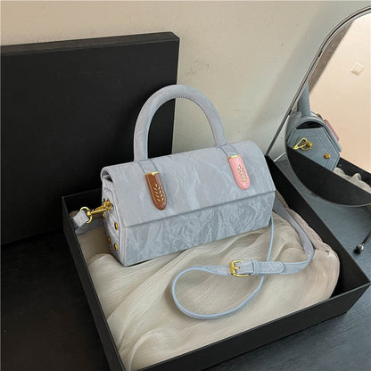 Women Fashion Casual Solid Color Pu Rectangular Shoulder Bag