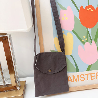 Mini sac à bandoulière en toile de couleur unie pour femme, simple et tendance, style macaron 