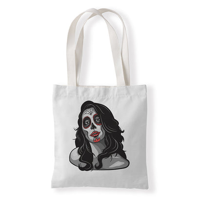 Women Fashion Horror Graphic Printed Canvas Tote Bag